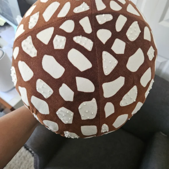 Mushroom Shaped Pillow - Brown and White - Picture 3 of 9